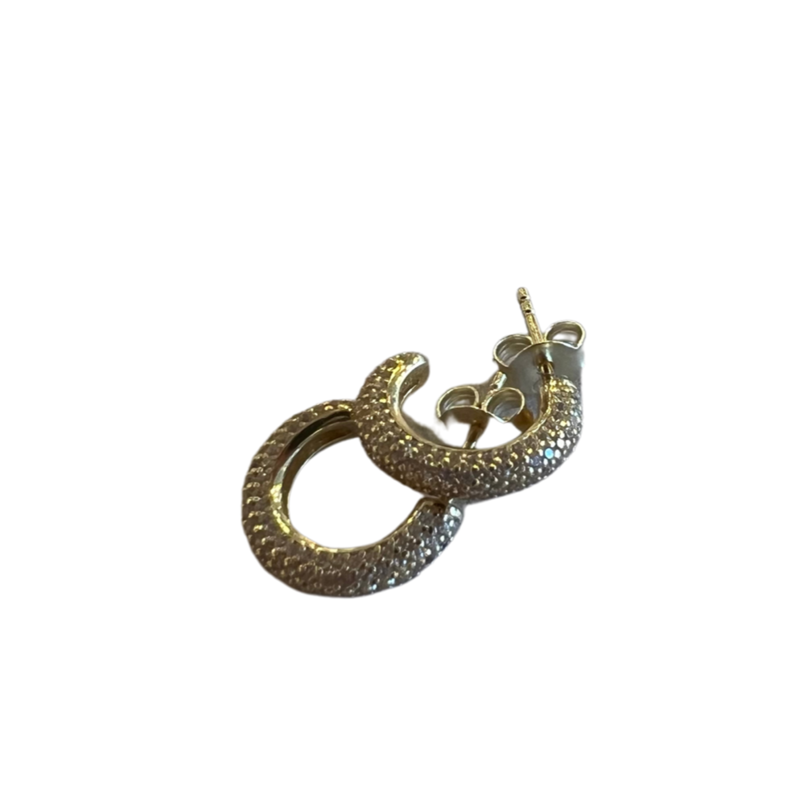 P+K Jewelry Pave Mini Hoop Gold