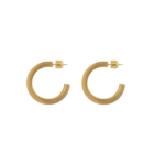 Christina Caruso Ribbed Hoop Earrings 14k Gold Plated Brass