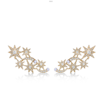 Sevun Jewelry Star Diamond Earrings 18K Yellow Gold