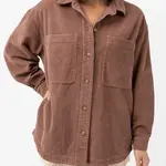 Rhythm Rhythm Corduroy Oversized Shacket Choc