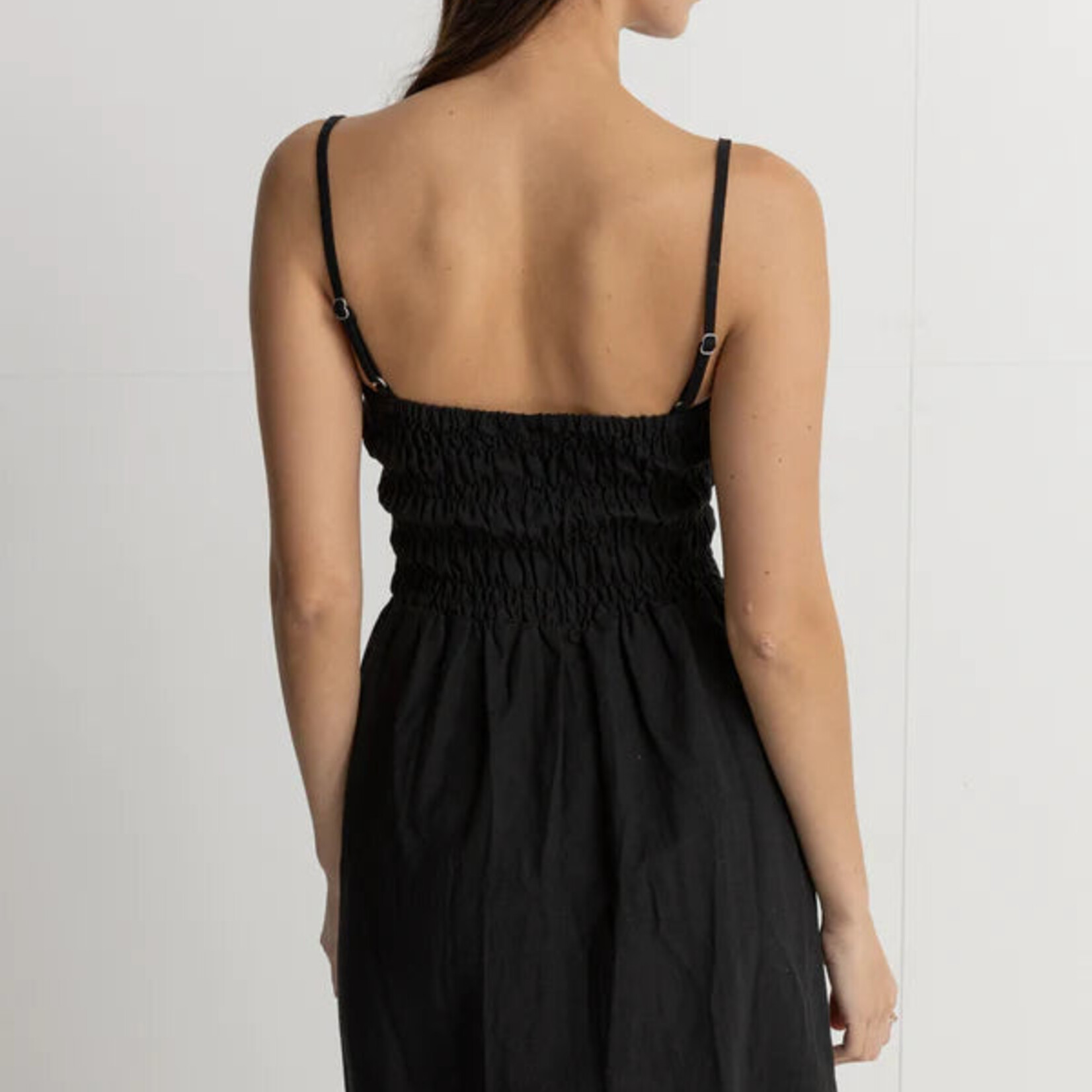 Rhythm Rhythm Classic Shirred Mini Dress - Black