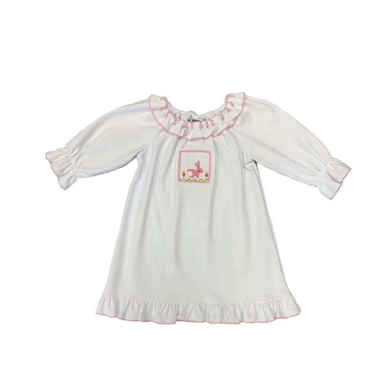 HONESTY White Bunny Smocked Gown