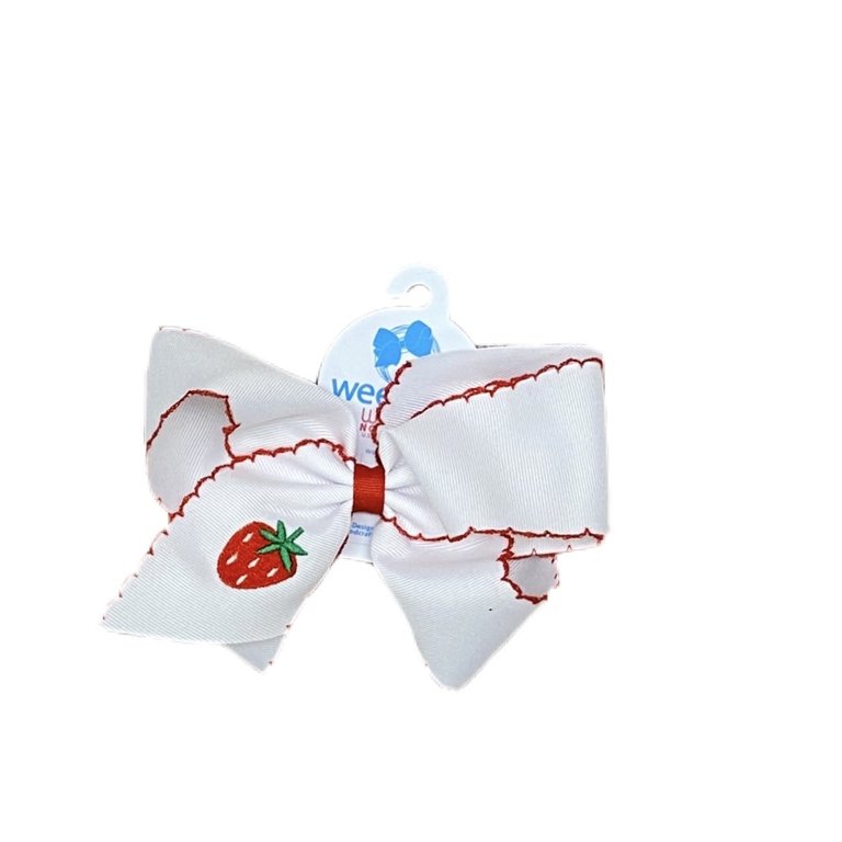 Wee Ones Medium Grosgrain Bow with Fruit Embroidery Design