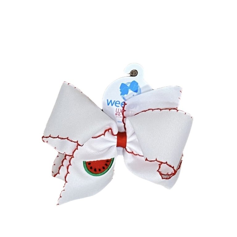 Wee Ones Medium Grosgrain Bow with Fruit Embroidery Design