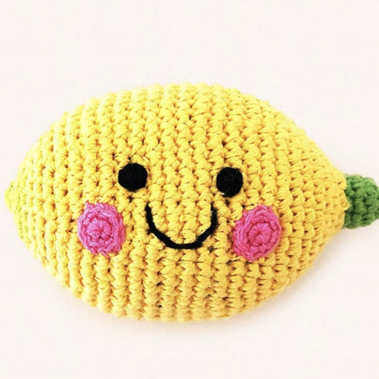 Pebble Friendly Lemon Crochet Rattle