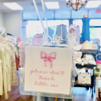 Over The Moon Gift Stroller Tag - Pink Bow