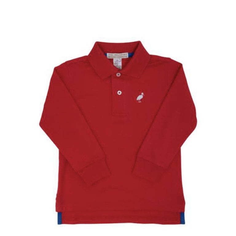 The Beaufort Bonnet Company Prim And Proper Long Sleeve Polo  Richmond Red