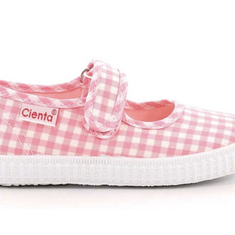 Cienta Mary Jane - Pink Gingham