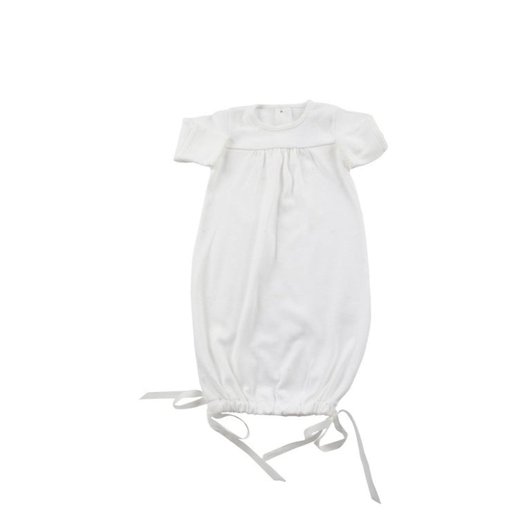 The Proper Peony Grayson Layette Gown With Ribbons - White