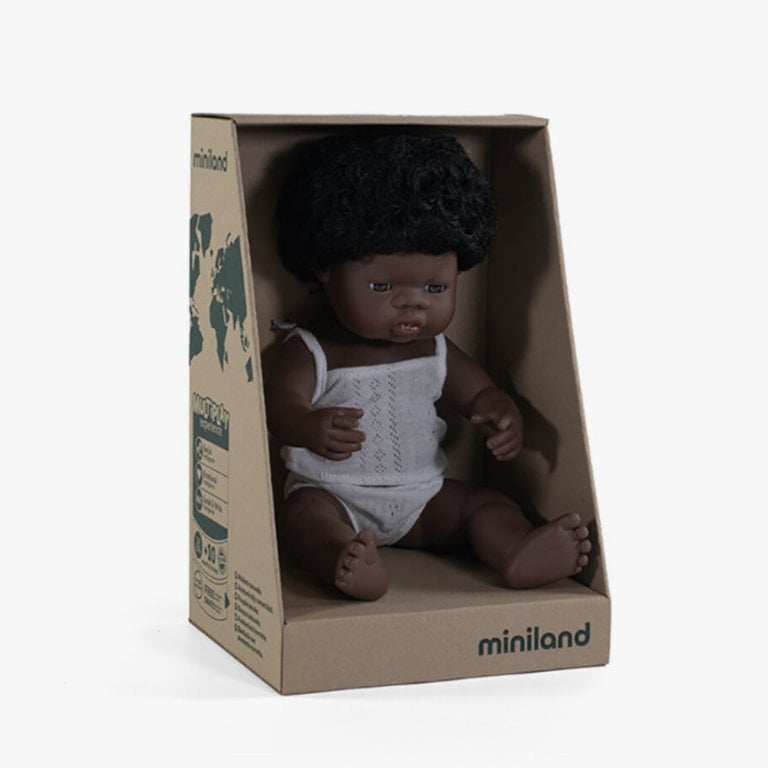 Miniland Baby Doll  African American Girl 15"