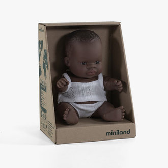 Miniland African American Girl Newborn Baby Doll