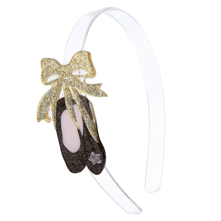 Lillies & Roses Ballet Slipper Black Glitter Headband