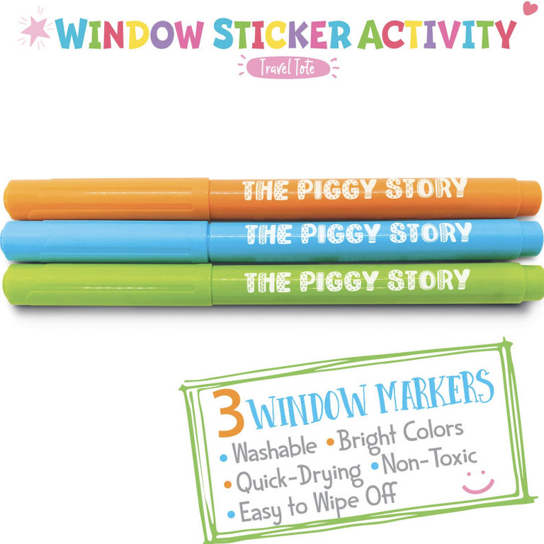 The Piggy Store Unicorn Window Sticker Activity Tote