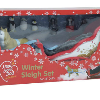 The New York Doll Collection WInter Sleigh Set for 18" Doll