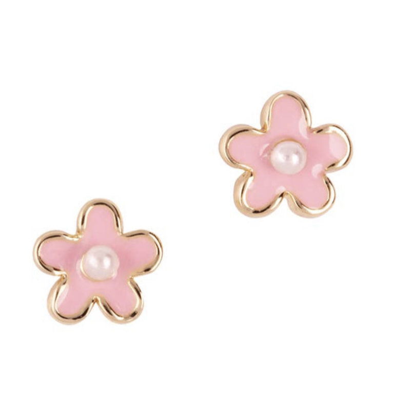 Girl Nation Pink Fancy Flower Cutie Stud Earring