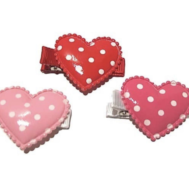 Sparkle Sisters Patent Heart Clip Hot Pink