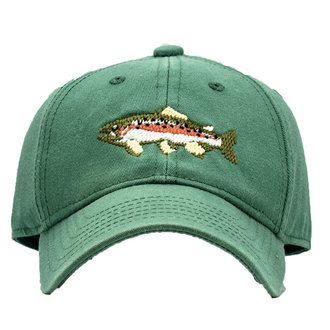 Harding Lane Trout Needlepoint Moss Green Hat