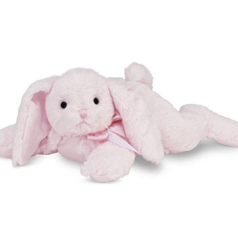 Bearington Collection Cottontail Bunny Rattle- Pink