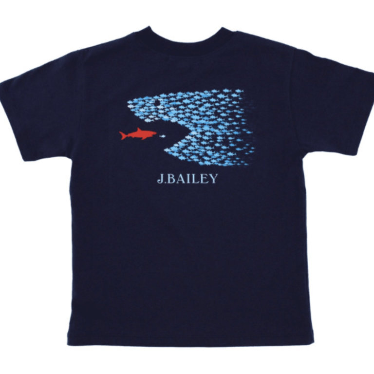 J Bailey Shark Logo Tee On Navy