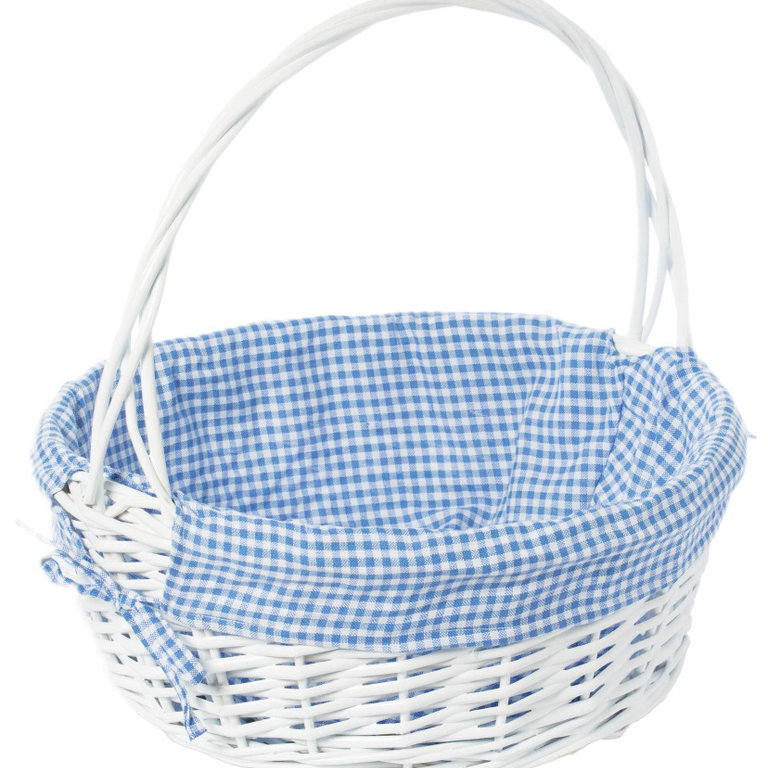 Quickway Imports Willow Basket Blue Gingham Liner