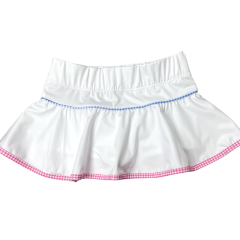 Lullaby Set Quinn Skort White With Pink Gingham