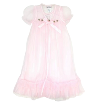 Laura Dare Pink Short Sleeve Peignor Set