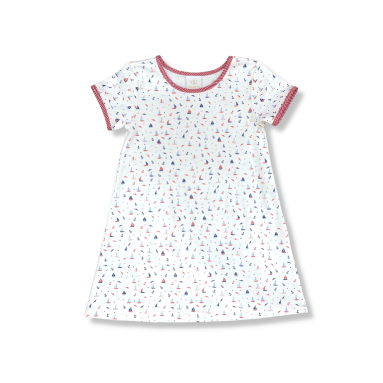 Lullaby Set Faith Dress Nautical Knit With Red Gingham