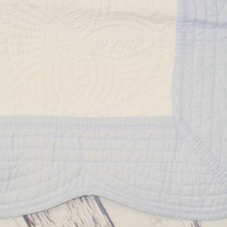 Zsa Zsa and Lolli Embroidered Quilt White With Color Trim