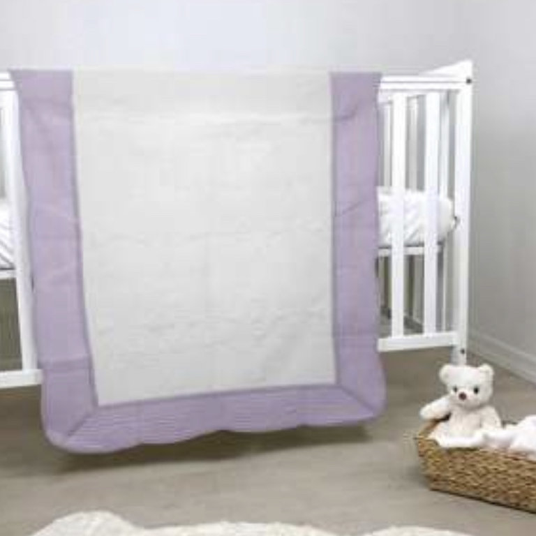 Zsa Zsa and Lolli Embroidered Quilt White With Color Trim
