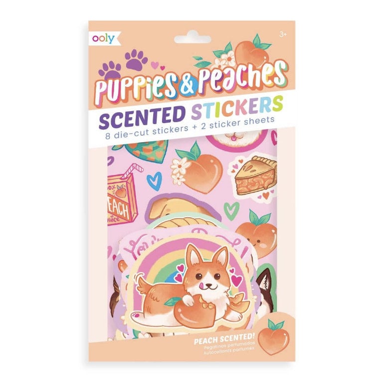 Ooly Scented Scratch Stickers: Puppies & Peaches