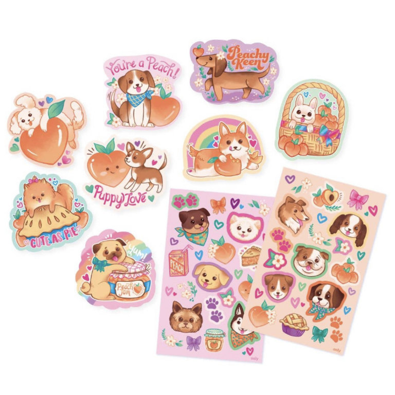 Ooly Scented Scratch Stickers: Puppies & Peaches