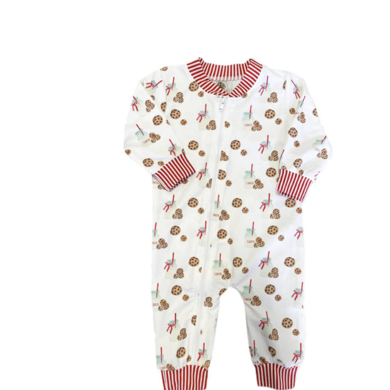 Cypressrow Childrens Cookies & Milk Zip Loungewear