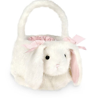Bearington Collection Bountiful Bunny Basket- Pink