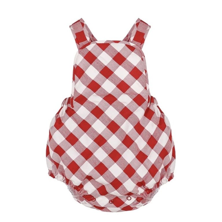 Sophie and Lucas Red Gingham Sunsuit