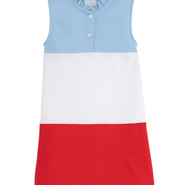 Little English Patriotic Color Block Polo Dress