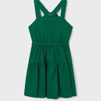 Mayoral Green Open Back Linen Dress (6930)