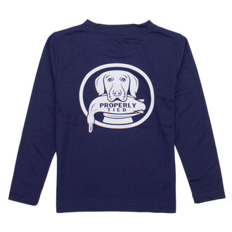 Properly Tied Retriever Logo Performance Tee- Navy