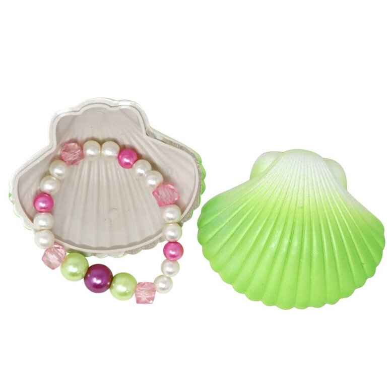 Pink Poppy Hatch Clam Shell With Surprise Pearl Bracelet