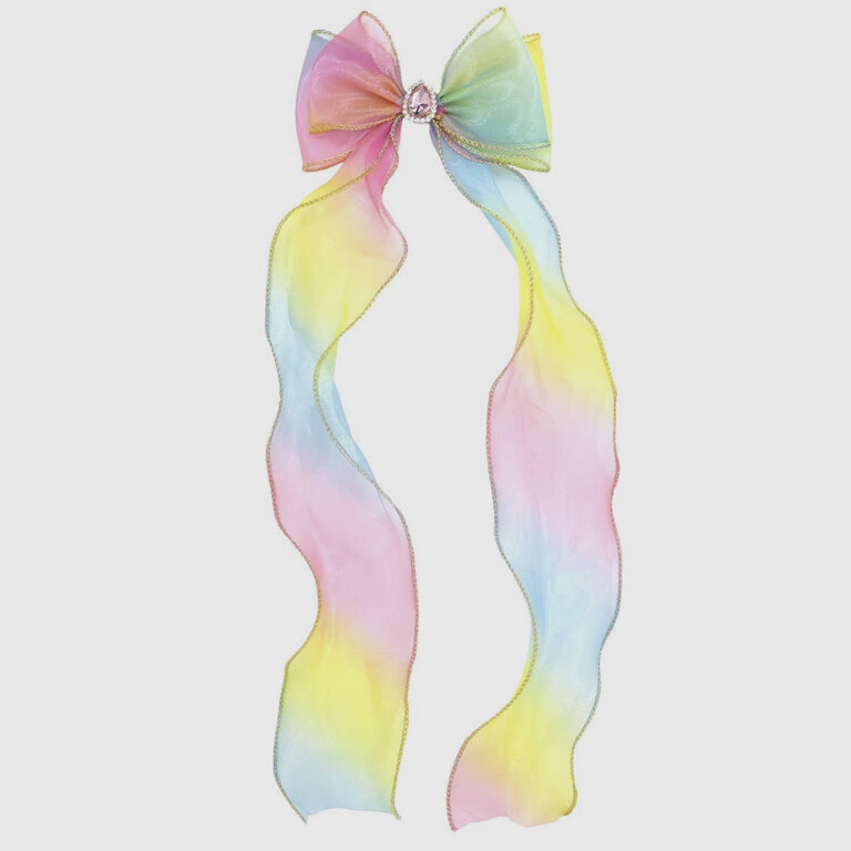 Pink Poppy Rainbow Butterfly Bow Hair Clip