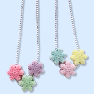 Pop Cutie Fuzzy Snowflake Necklace
