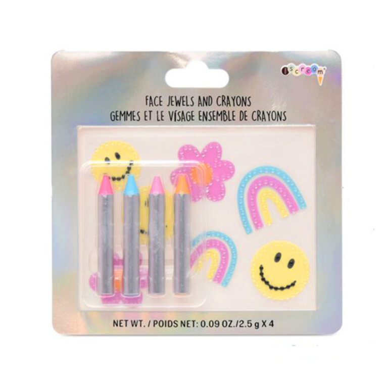 Iscream Face Jewels And Crayon Set