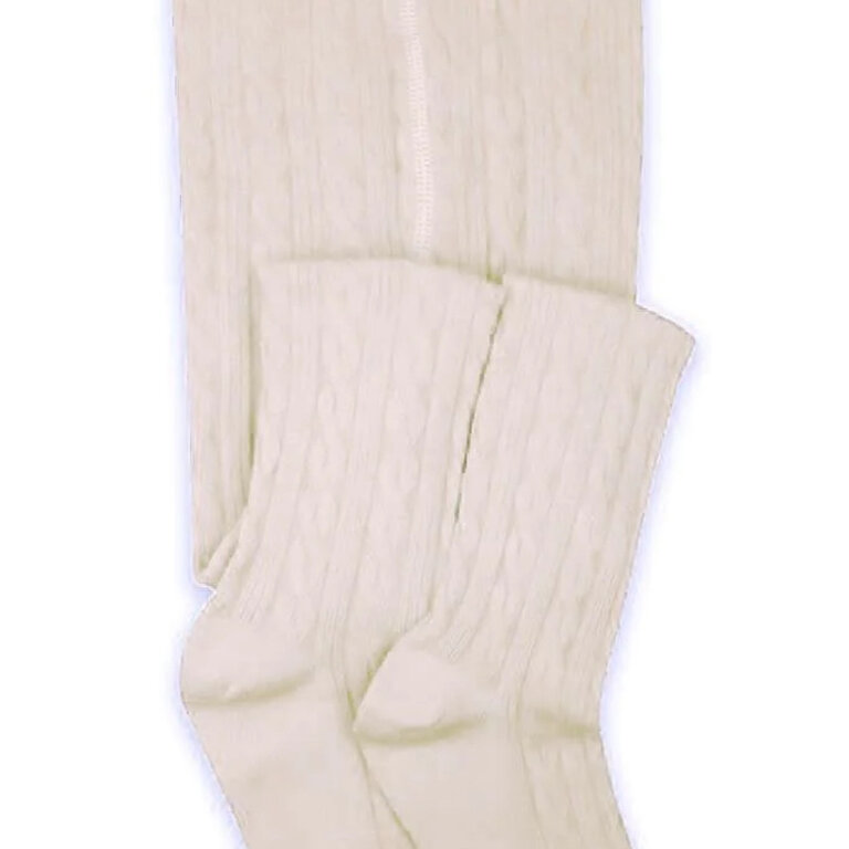 Jefferies Socks Ivory Cable Knit Tights Size 4-6 yrs
