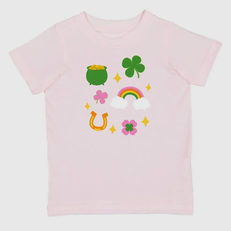 Sweet Wink Lucky Doodle St. Patrick's Day SS Tee Ballet Pink