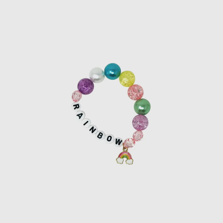 Pink Poppy Rainbow Letters Charm Bracelet