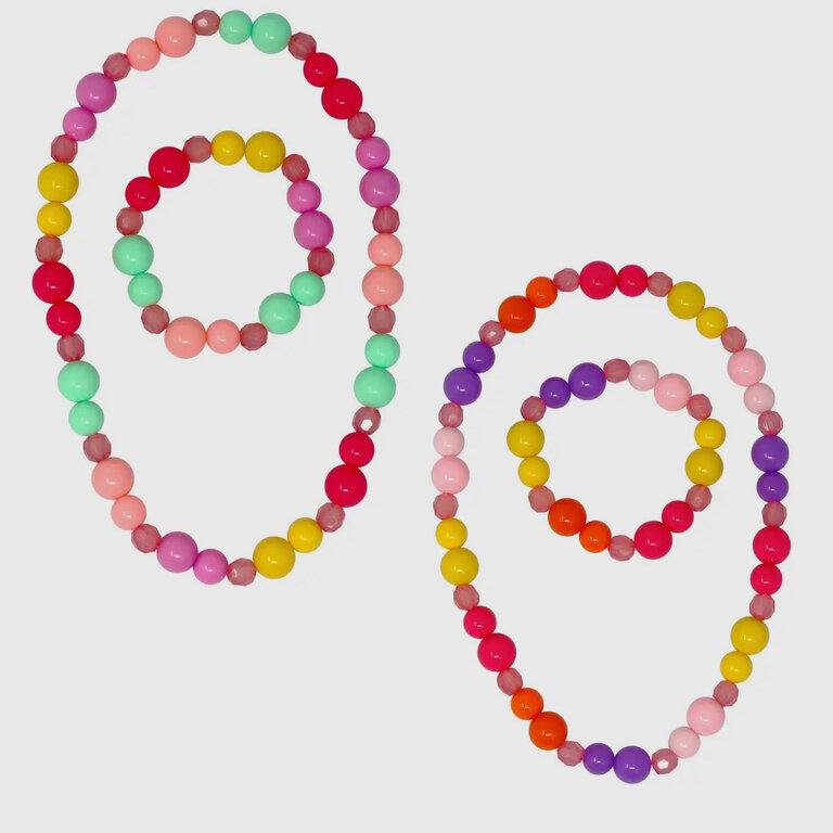 Pink Poppy Fairy Rainbow Necklace Set