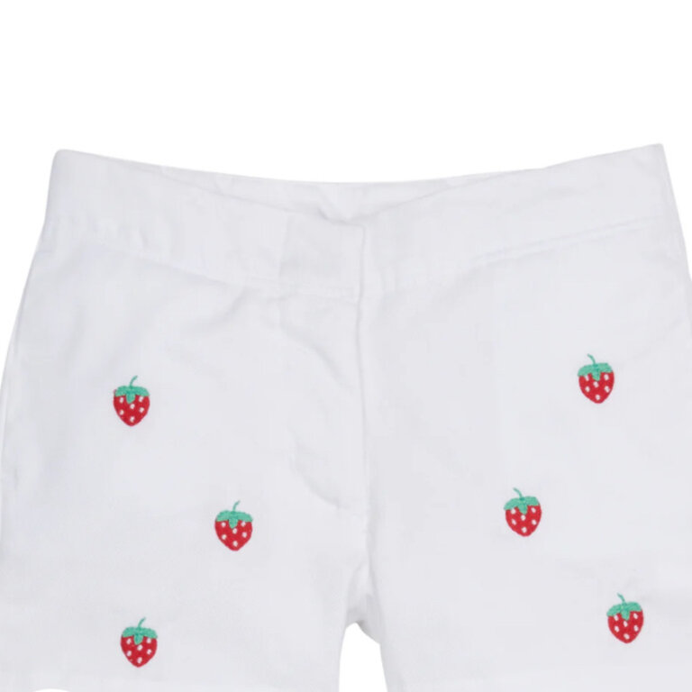 Little English Embroidered Strawberry Shorts
