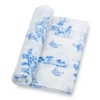 LollyBanks Chinoiserie Swaddle Blanket