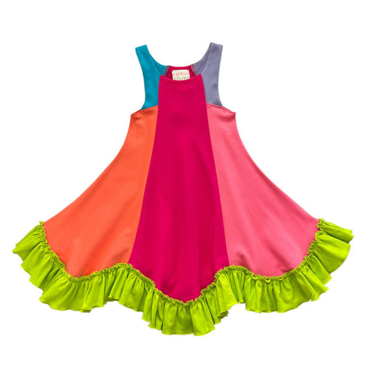 Lemon Loves Lime Tank Twirly Dress Multicolor