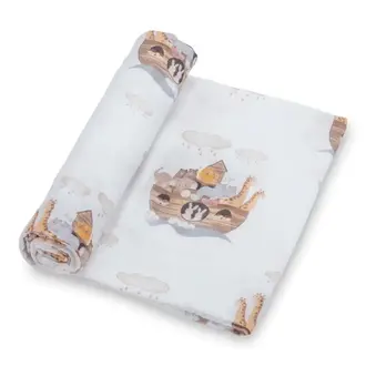 LollyBanks Noah's Ark Muslin Swaddle