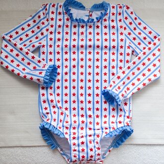 James And Lottie Leighton Swim Star Spangled Stripe